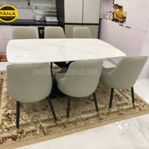 Bộ Bàn Ăn Mặt Đá Ceramic 6 Ghế Hiện Đại Nhập Khẩu BA145