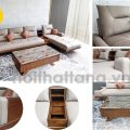 Sofa Gỗ Sồi Bọc Da Góc L Đẹp TA-882A-12
