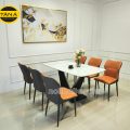 Bộ Bàn Ăn Mặt Đá Ceramic 6 Ghế Hiện Đại Nhập Khẩu BA153