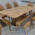 Bộ Bàn Ăn Mặt Đá Tự Nhiên 8 Ghế Nhập Khẩu BA163