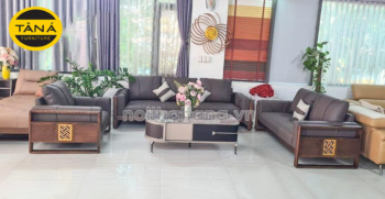 Sofa Băng Gỗ Bọc Da Cao Cấp TA-G22