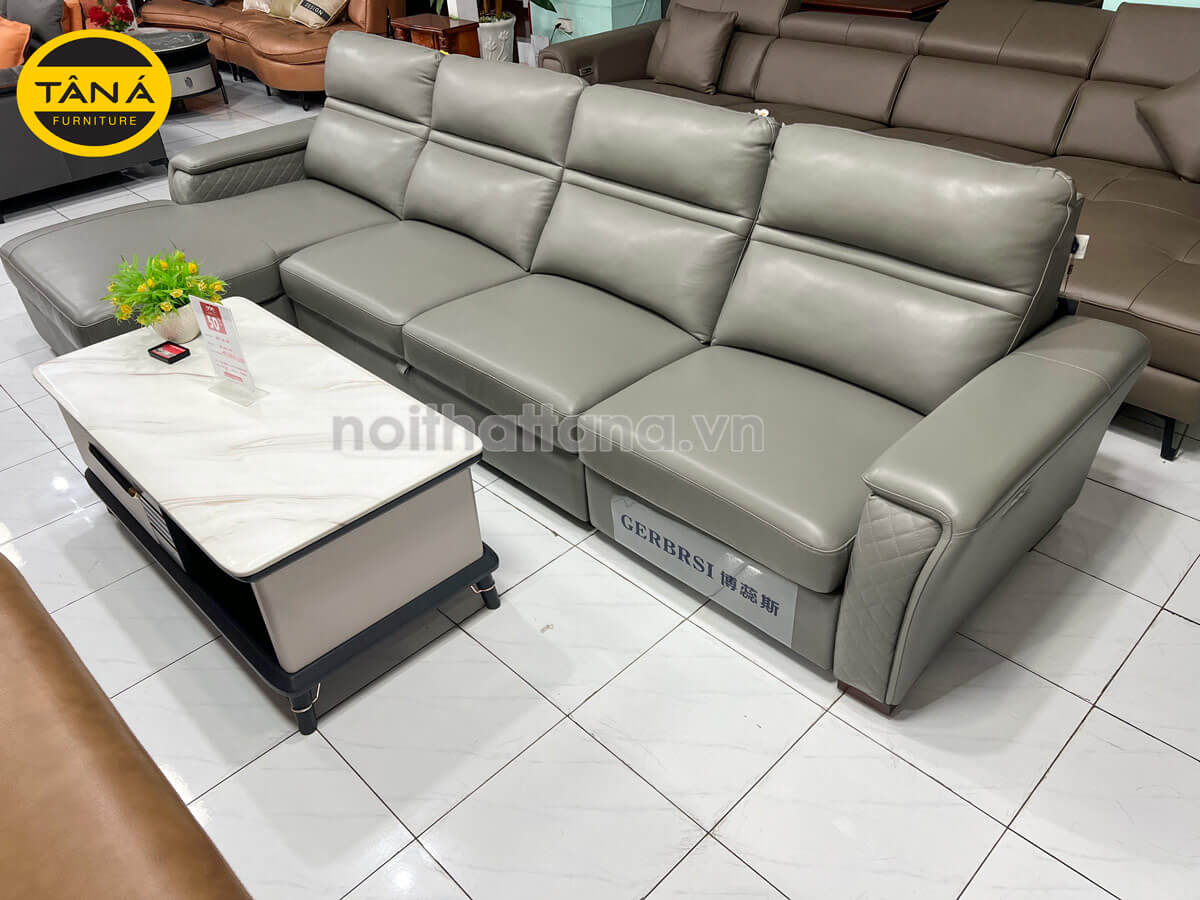 Ghế sofa giường chỉnh điện bọc da bò thật nhập khẩu Đài Loan