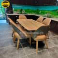 Bộ Bàn Ăn Mặt Đá Tự Nhiên 8 Ghế Nhập Khẩu BA163