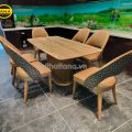 Bộ Bàn Ăn Mặt Đá Tự Nhiên 8 Ghế Nhập Khẩu BA163