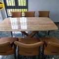 Bộ Bàn Ăn Mặt Đá Tự Nhiên 6 Ghế Nhập Khẩu BA172