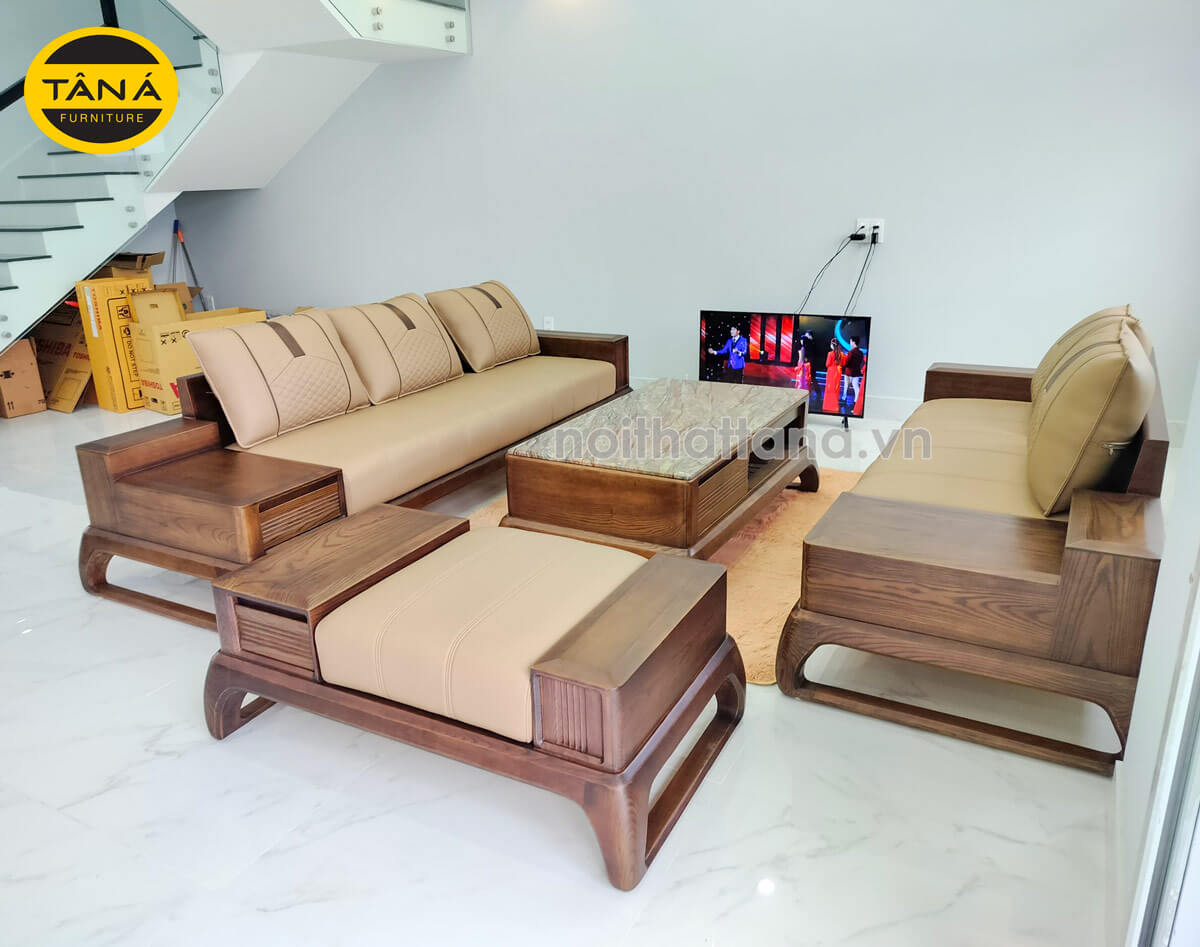 Ghế sofa gỗ dài 1m4