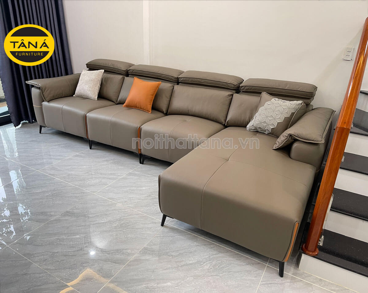 Ghế sofa vải giả da góc L hiện đại nhập khẩu TA-8868