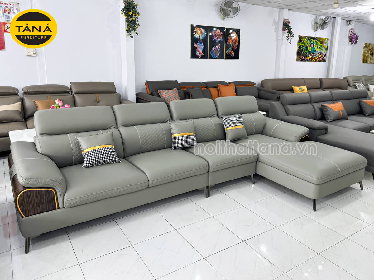 Sofa Da Cao Cấp Chống Trầy Xước, Lau Được Mực Góc L Đẹp TA-G23