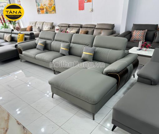 Sofa Da Cao Cấp Chống Trầy Xước, Lau Được Mực Góc L Đẹp TA-G23