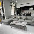sofa da gốc L gỗ sồi nhập khẩu TA-G23