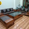 Sofa Băng Gỗ Hương Bọc Da Cao Cấp