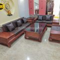 Sofa Băng Gỗ Hương Bọc Da Cao Cấp