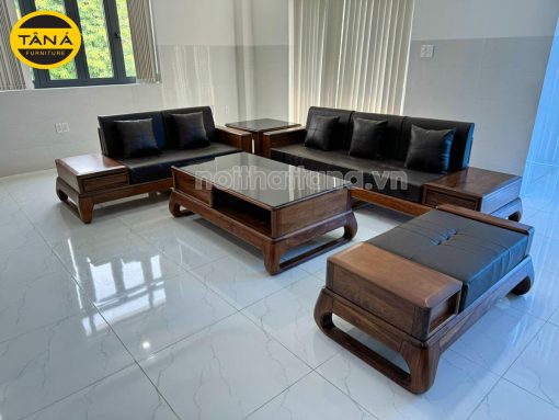 Sofa Băng Gỗ Hương Bọc Da Cao Cấp TA-G24