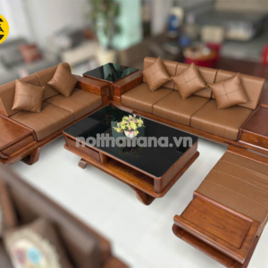 Sofa Băng Gỗ Sồi Bọc Da Cao Cấp TA-G25