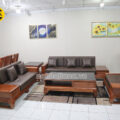 Sofa Băng Gỗ Hương Bọc Da Cao Cấp TA-G24