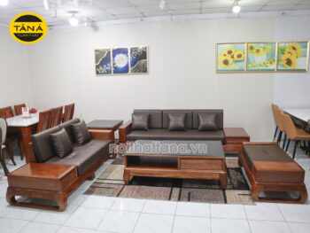 Sofa Băng Gỗ Hương Bọc Da Cao Cấp TA-G24