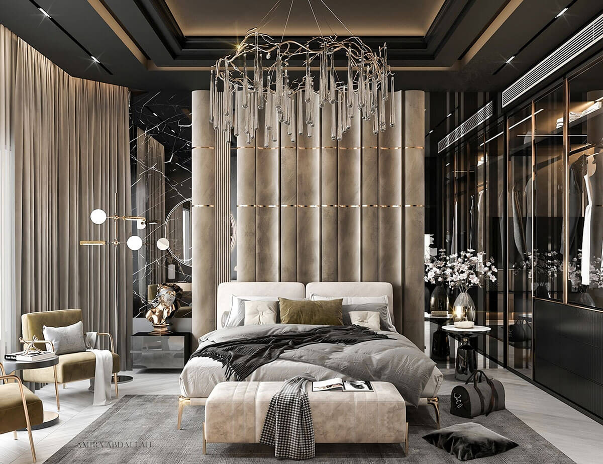 Phòng ngủ phong cách Luxury sang trọng