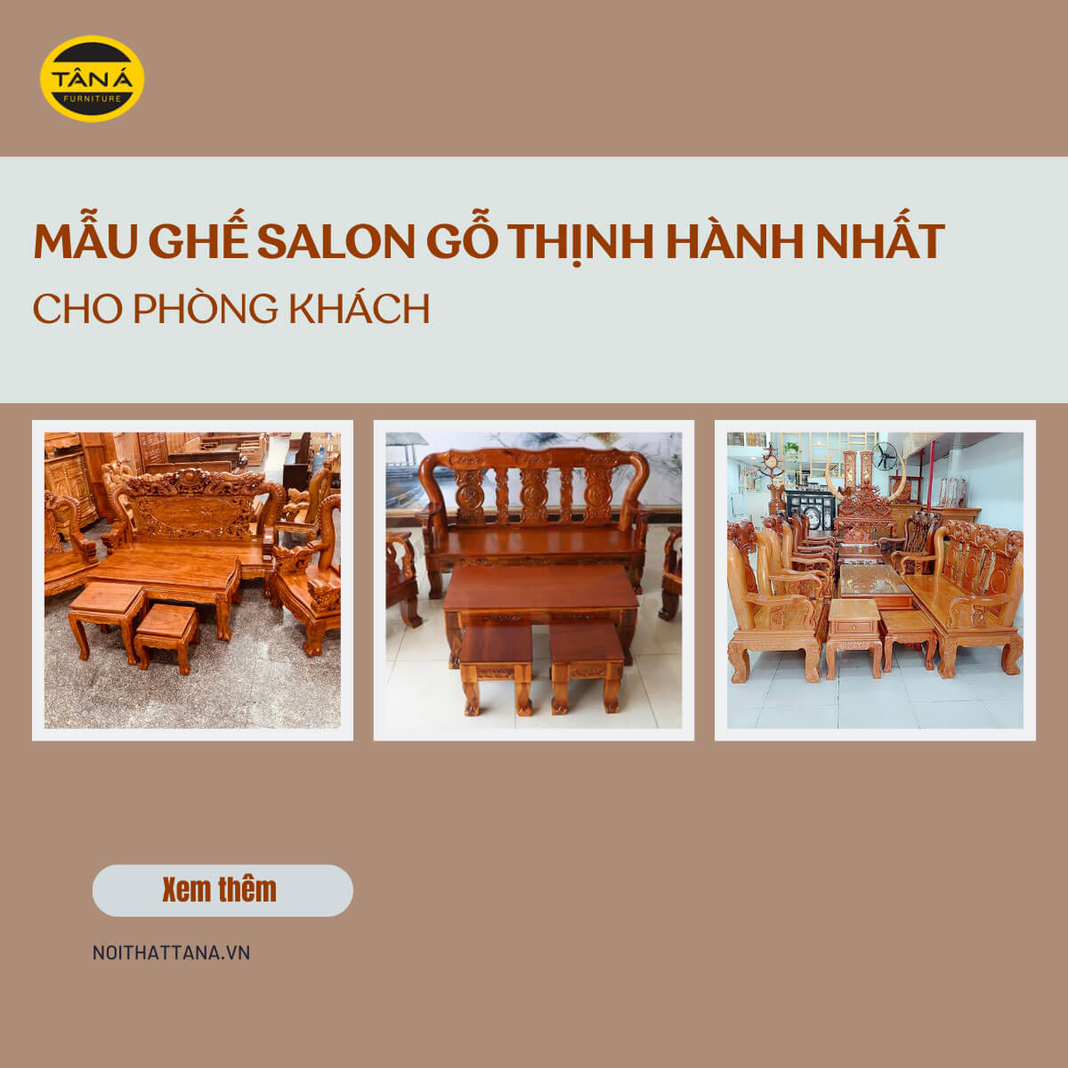 ghế salon gỗ tư nhiên