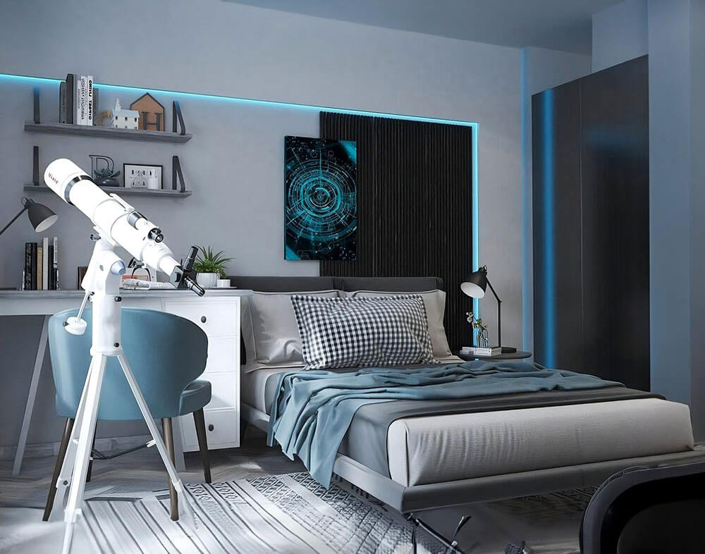 thiết kế phòng ngủ chủ đề công nghệ cho bé trai