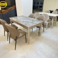Bộ Bàn Ăn Mặt Đá BA-MT23-21 Nhỏ Gọn 6 Ghế Đơn Giản