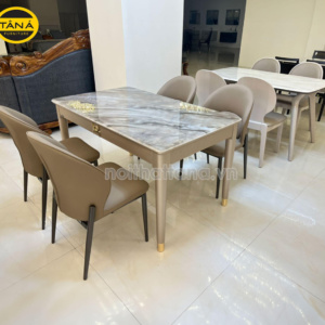 Bộ Bàn Ăn Mặt Đá BA-MT23-21 Nhỏ Gọn 6 Ghế Đơn Giản