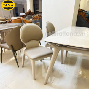 Bộ Bàn Ăn Mặt Đá 6 Ghế BA-YT23-91 Màu Kem Sữa Trang Nhã