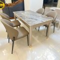 Bộ Bàn Ăn Mặt Đá BA-MT23-21 Nhỏ Gọn 6 Ghế Đơn Giản