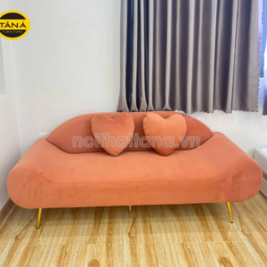 Ghế sofa băng vải nhung 2 chỗ ngồi nhỏ gọn giá rẻ