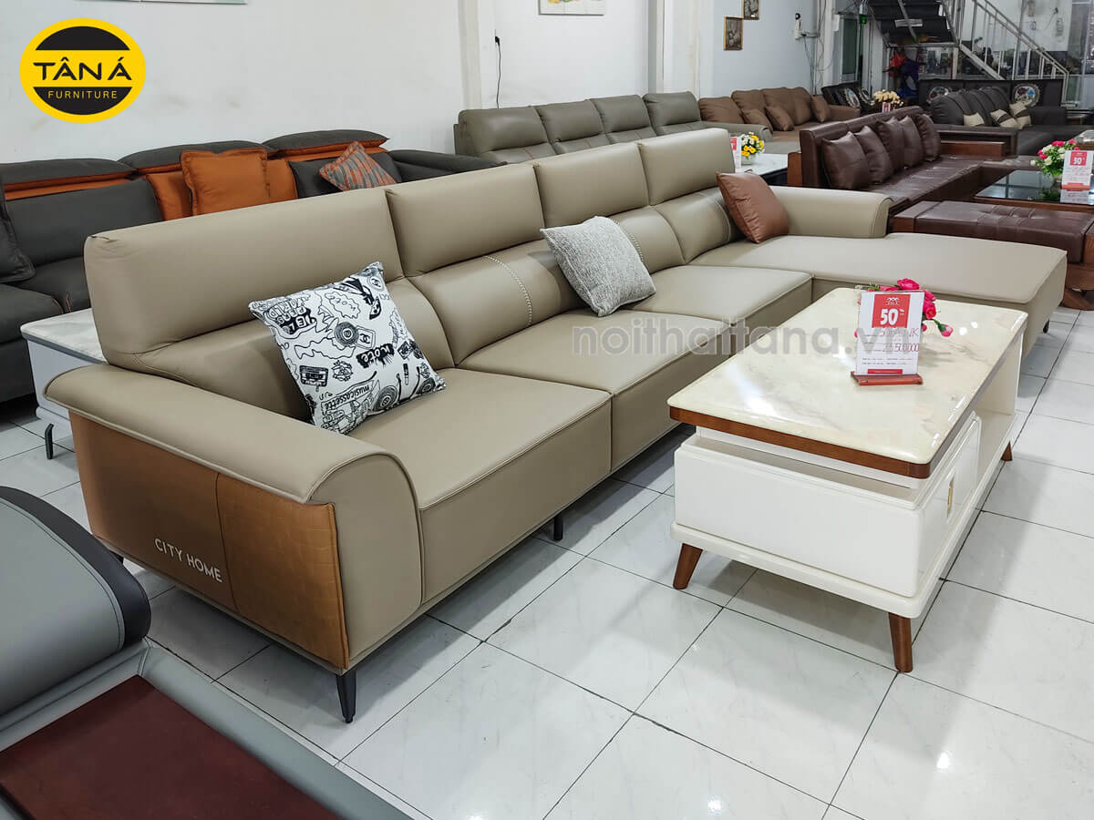 ghế sofa vải giả da góc L nhập khẩu TA-2320