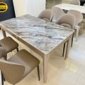 Bộ Bàn Ăn Mặt Đá BA-MT23-21 Nhỏ Gọn 6 Ghế Đơn Giản