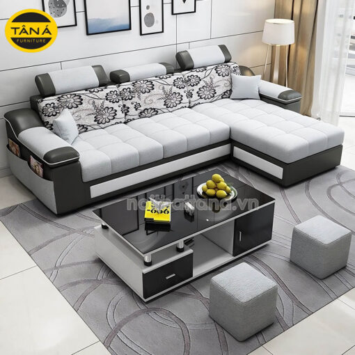 Ghế Sofa Vải Góc Chữ L Cho Chung Cư Nhỏ Gọn T77