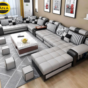 Ghế Sofa Da Hàn Quốc NV15 Đẹp Thời Thượng Kiểu Chữ U