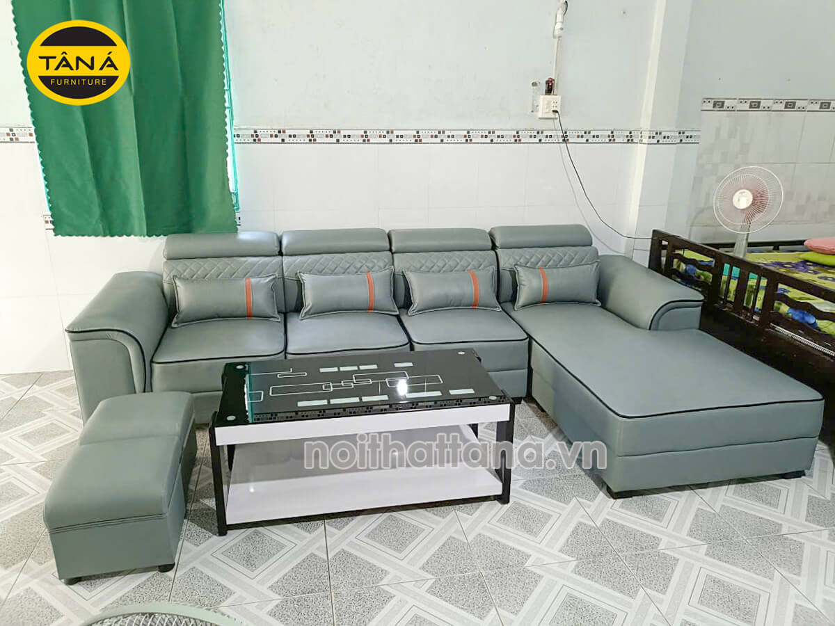 Ghế Sofa Da Hàn Quốc Góc Chữ L Đẹp Hiện Đại N111