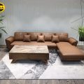 Ghế Sofa Gỗ Sồi Góc L Bọc Da Hiện Đại TA-895AB