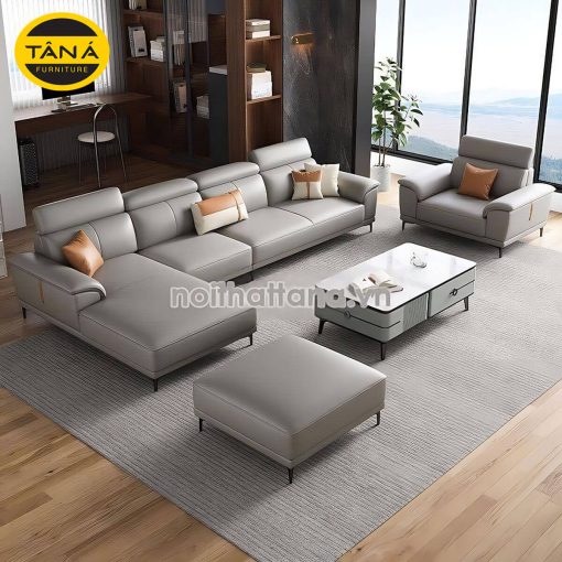 Ghế Sofa Da Chân Sắt Cao Cấp Phong Cách Ý N126