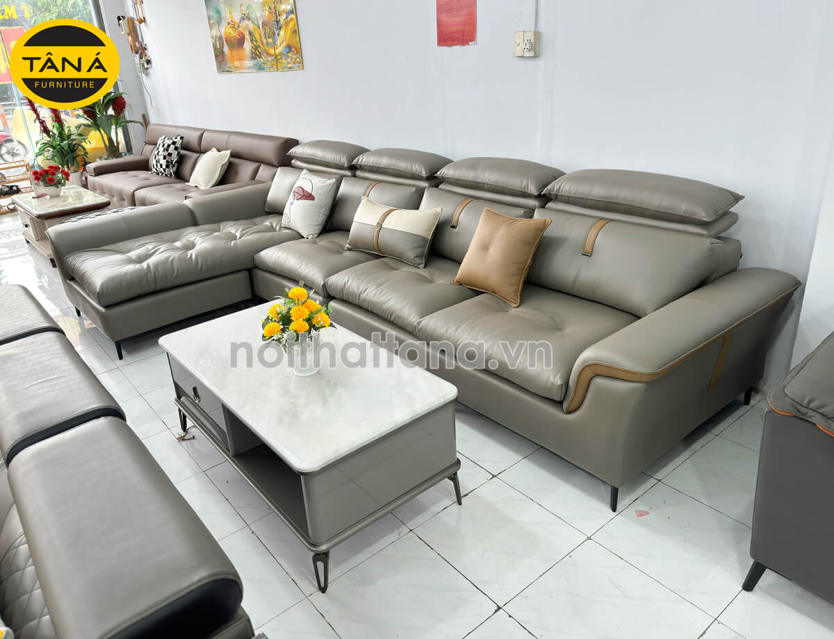 Ghế Sofa Vải Giả Da Góc Chữ L Nhập Khẩu TA-8905B