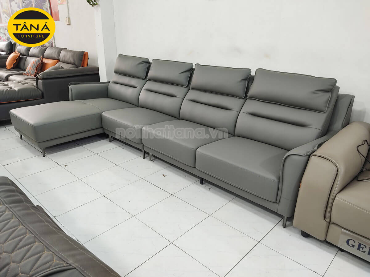 Kích thước ghế sofa gỗ bọc da góc L giá rẻ đẹp hiện đại