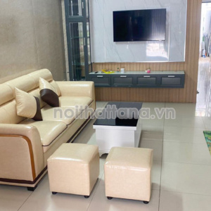 Ghế sofa băng da 3 chỗ ngồi nhỏ gọn TB44 sang trọng