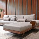 Ghế sofa gỗ sồi góc L bọc da hình trái tim TA-896-AB