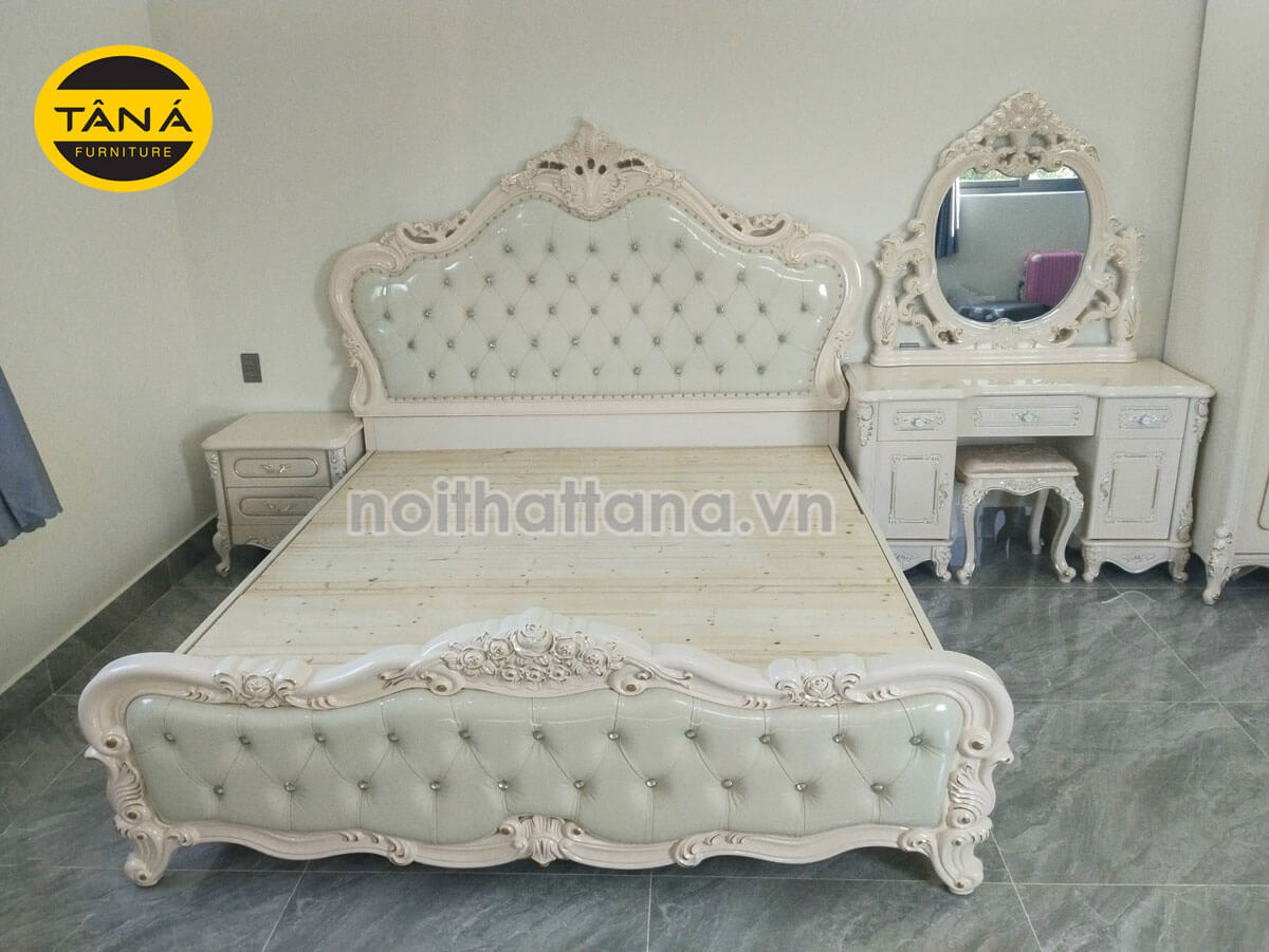 Mẫu giường ngủ gỗ tân cổ điển giá rẻ tại Bắc Giang Mẫu giường ngủ gỗ tân cổ điển giá rẻ tại Bắc Giang