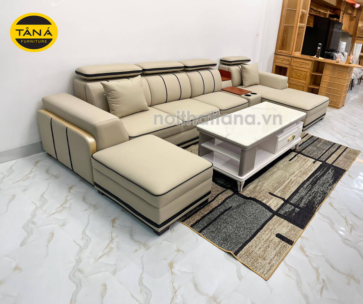 mẫu ghế Sofa gỗ chữ L cho phòng khách