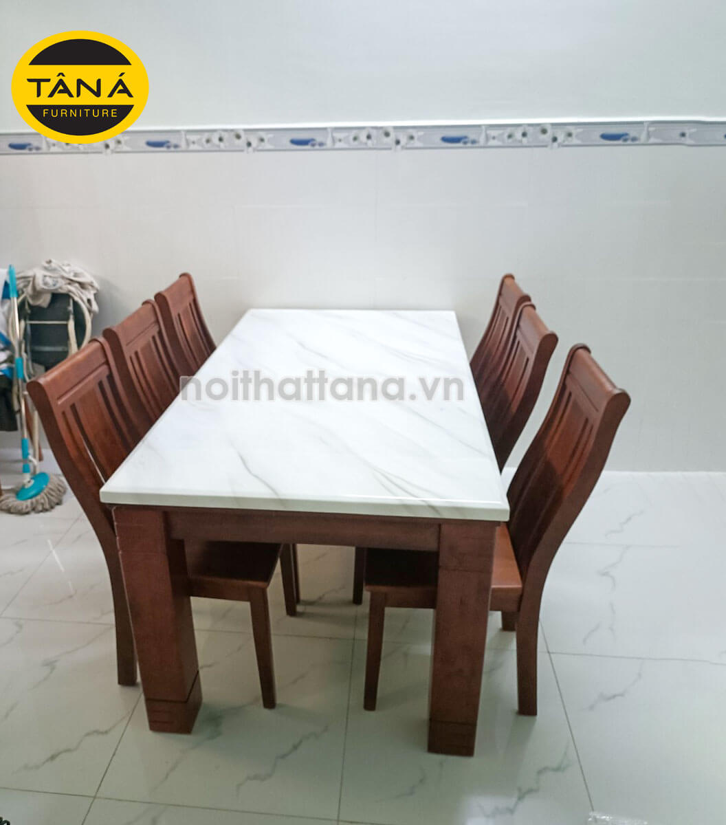 Bộ bàn ăn gỗ sồi giá rẻ tại trà vinh