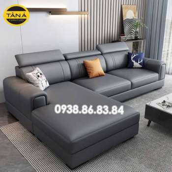 Sofa Da Phòng Khách Góc Chữ L Nhỏ Gọn Hiện Đại N129