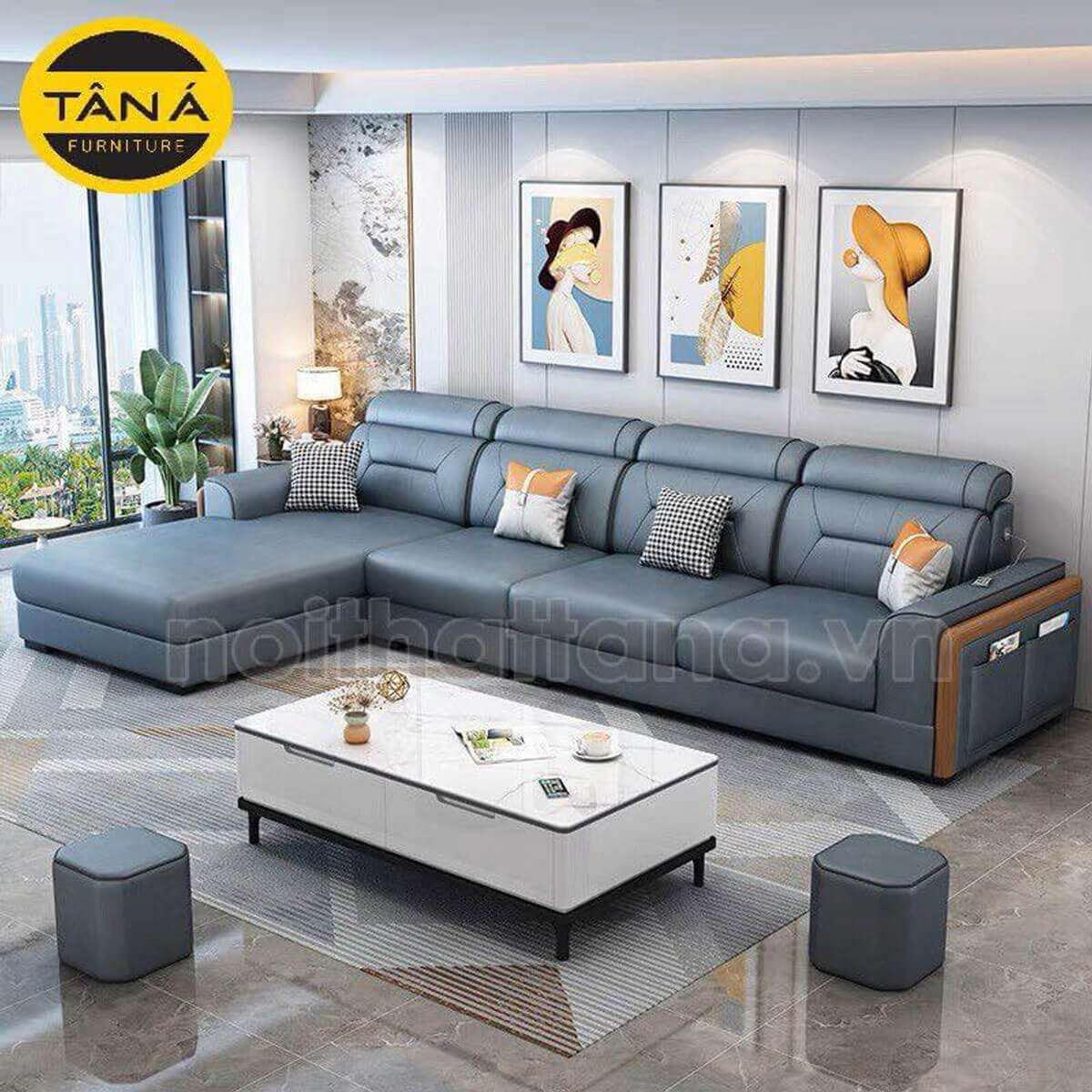 Sofa N149 Dài 3m Da Hàn Quốc, Góc Chữ L Đẹp Hiện Đại