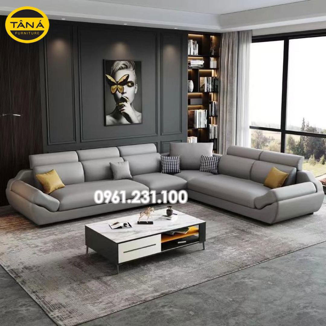 Sofa Góc L Da Hàn Quốc N138 Kiểu Mới Sang Trọng