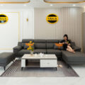 Sofa Da Hàn Quốc Góc Chữ L Đẹp Sang Trọng N133