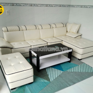 Sofa Da Hàn Quốc N150 Dài 3m, Góc Chữ L Cho Phòng Khách Hiện Đại