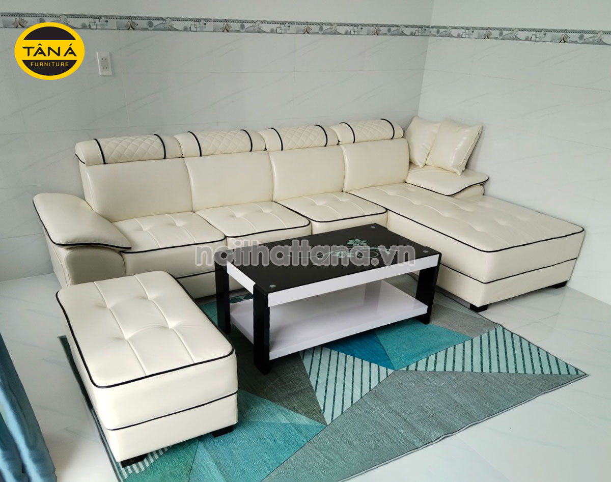 Sofa Da Hàn Quốc N150 Dài 3m, Góc Chữ L Cho Phòng Khách Hiện Đại