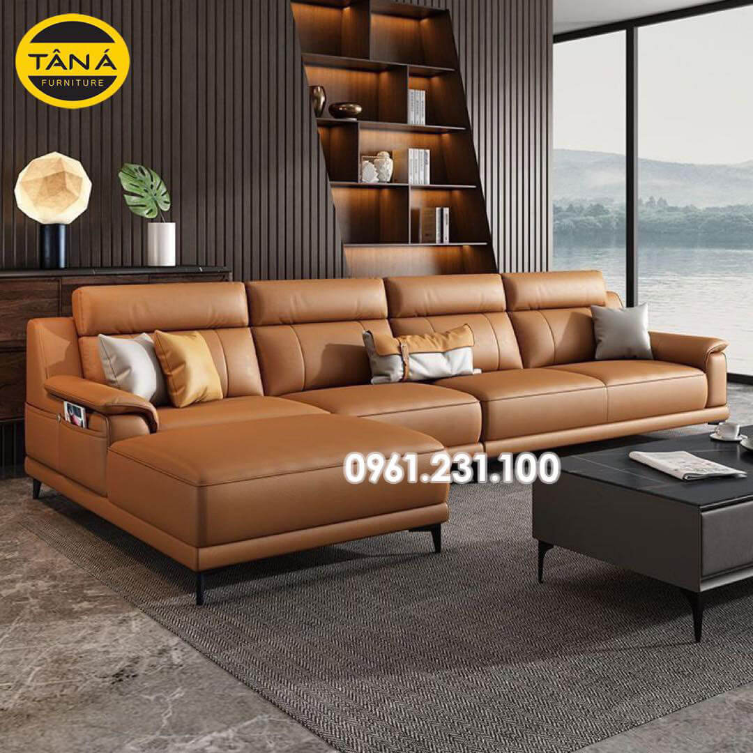 Sofa Da Hàn Quốc Góc Chữ L Đẹp Sang Trọng N133