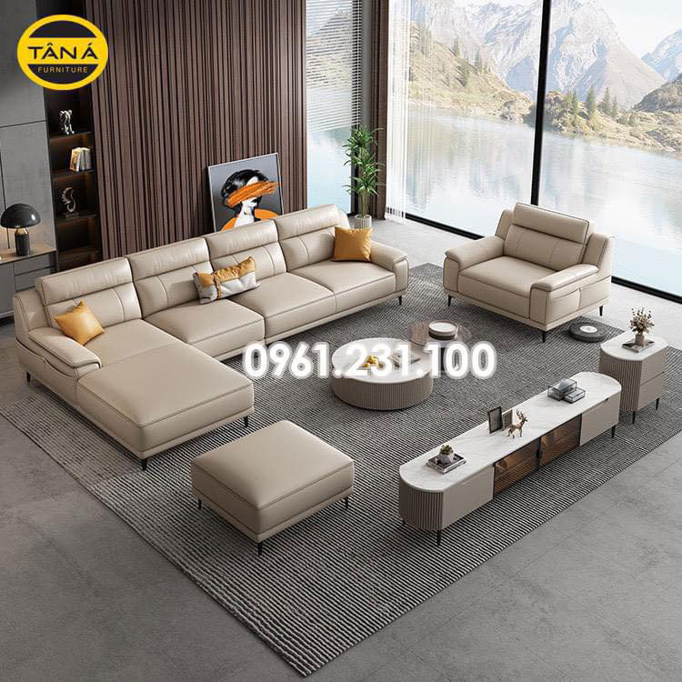 Ghế sofa da góc L đẹp giá rẻ